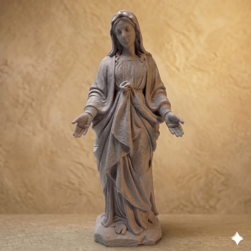 Our Lady of Grace Virgin Mary Statue - Classical Sacred Art 3D Printed by Apex3DLabs