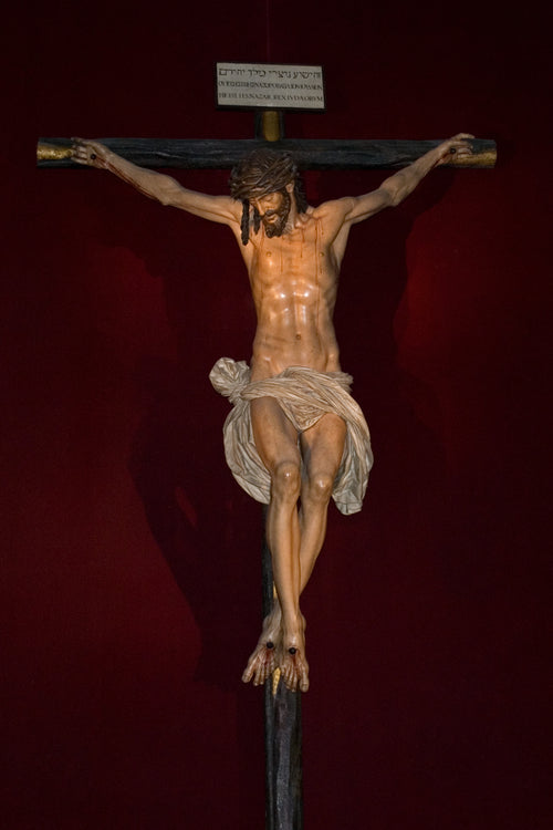 Classic Crucifix of Jesus Christ Statue - Sacred Tabletop Art 3D Printed by Apex3DLabs