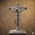 Classic Crucifix of Jesus Christ Statue - Sacred Tabletop Art 3D Printed by Apex3DLabs