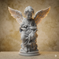 Guardian Angel with Dove & Flowers Statue - Classical Sacred Art by Apex3DLabs