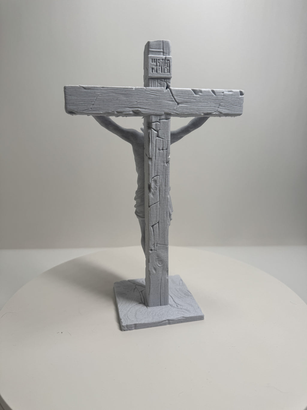 Classic Crucifix of Jesus Christ Statue - Sacred Tabletop Art 3D Printed by Apex3DLabs