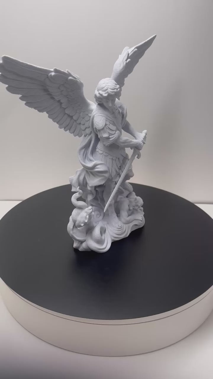 St. Michael the Archangel Statue - Classical Sacred Art 3D Printed | Apex3DLabs