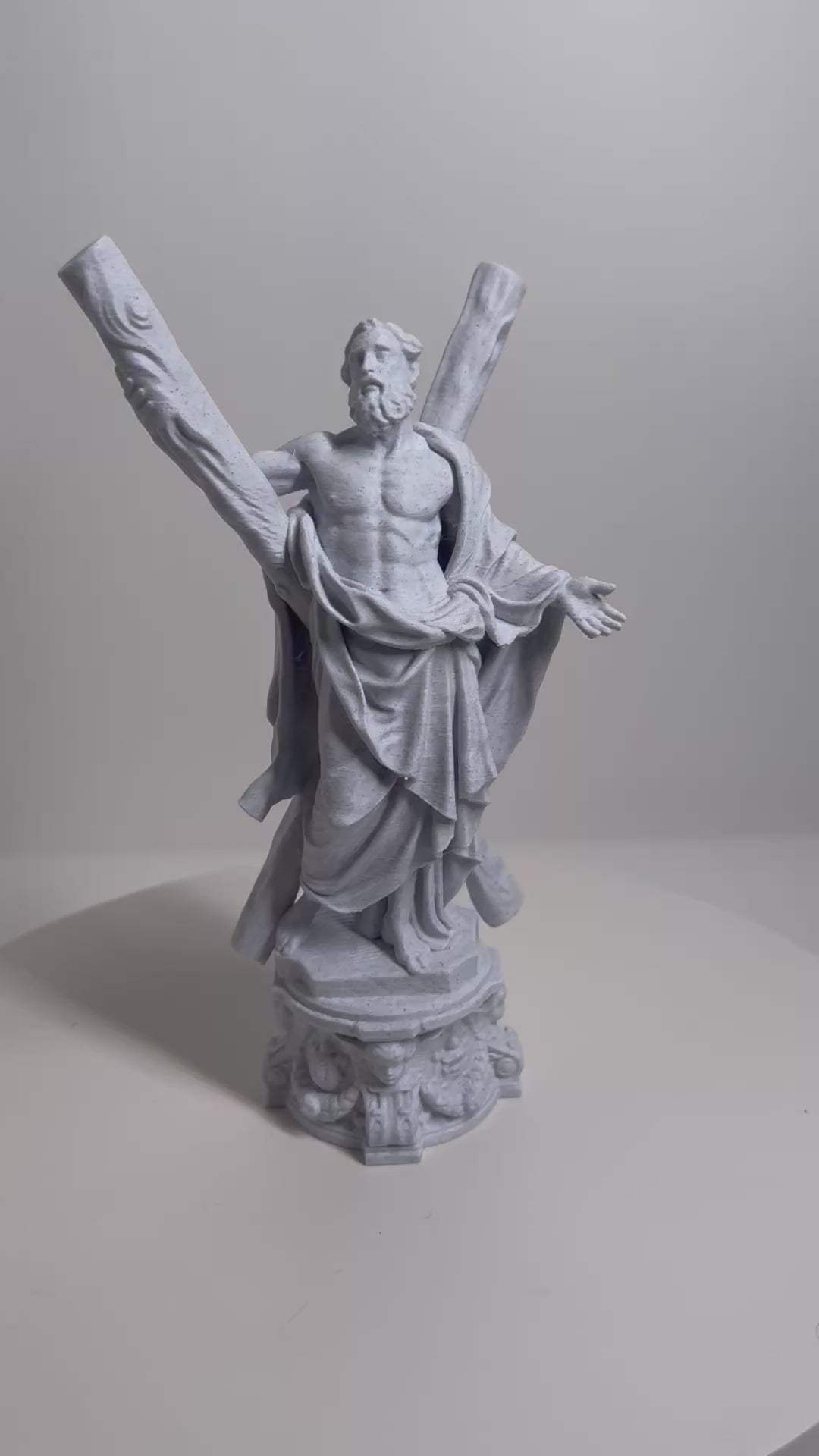 Saint Andrew the Apostle Statue - Classical Sacred Tabletop Art 3D Printed by Apex3DLabs