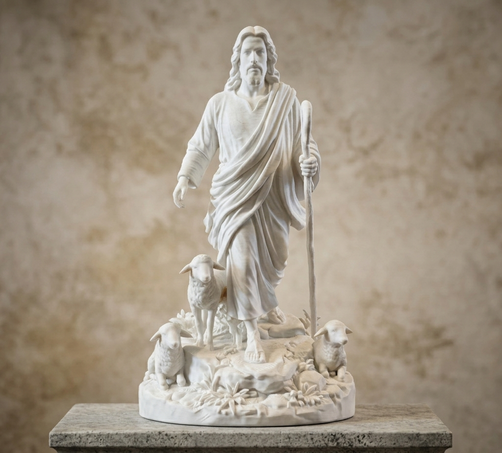 The Good Shepherd Jesus Christ Statue - Sacred Tabletop Art | Apex3DLabs